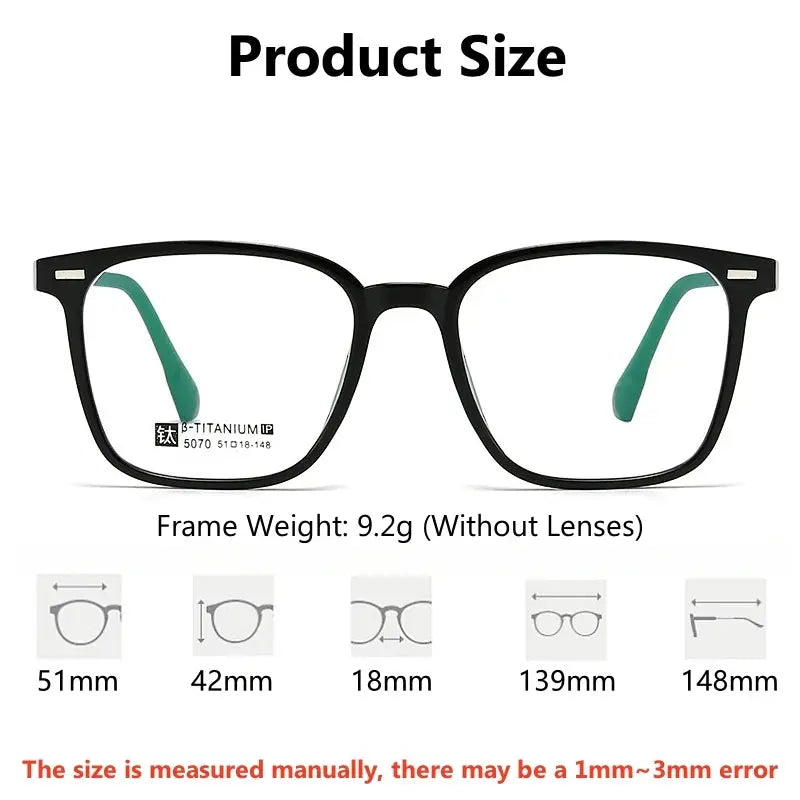 Unisex Square Full Rim TR90 Prescription Glasses 5070 — view 2 | Rx Spectacle