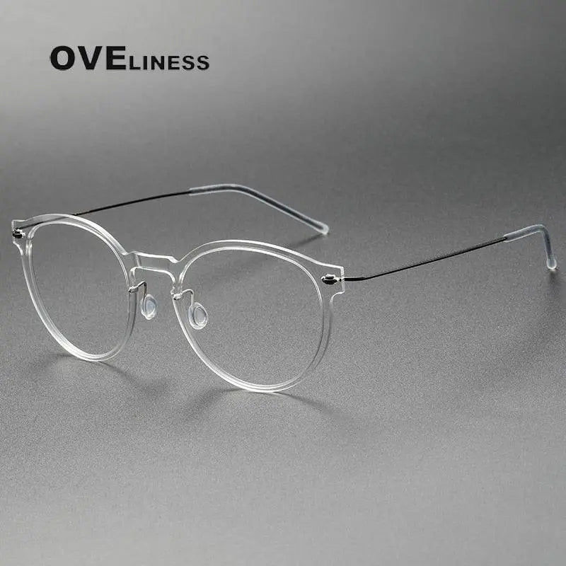 Unisex Round Full Rim Titanium Prescription Glasses 6603 — view 3 | Rx Spectacle