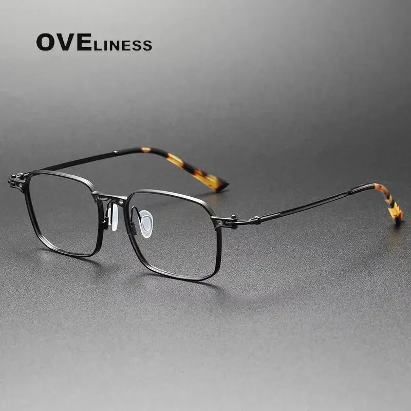 Men's Square Full Rim Titanium Prescription Glasses 85892 — view 5 | Rx Spectacle
