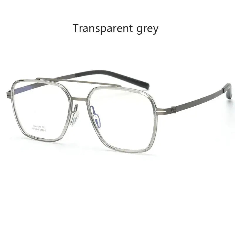 Unisex Square Full Rim Titanium Double Bridge Prescription Glasses 42988 — view 8 | Rx Spectacle