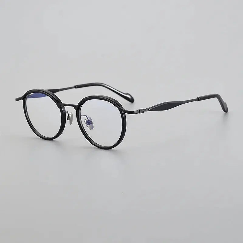 Unisex Round Full Rim Titanium Prescription Glasses 196062 — view 7 | Rx Spectacle