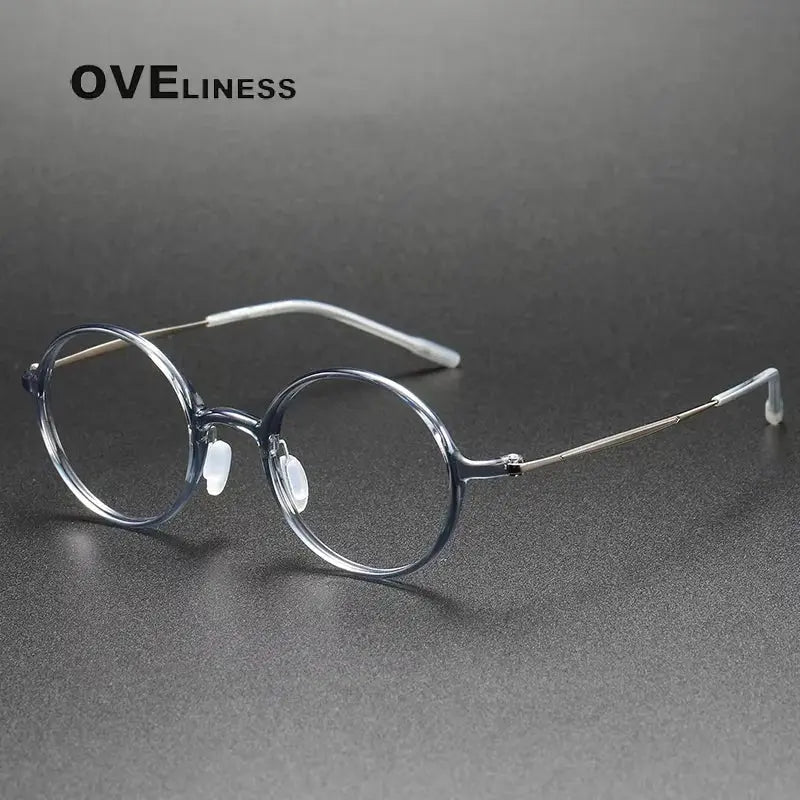 Women's Round Full Rim Titanium Prescription Glasses 88635 — view 6 | Rx Spectacle