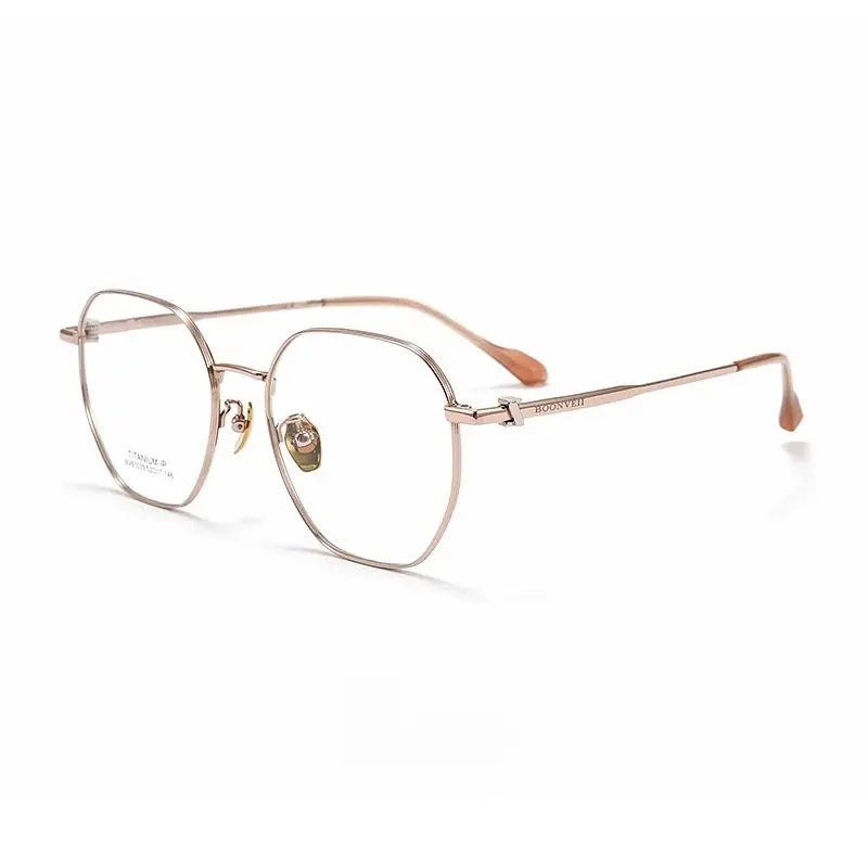 Unisex Polygon Full Rim Titanium Prescription Glasses Y61039 — view 9 | Rx Spectacle