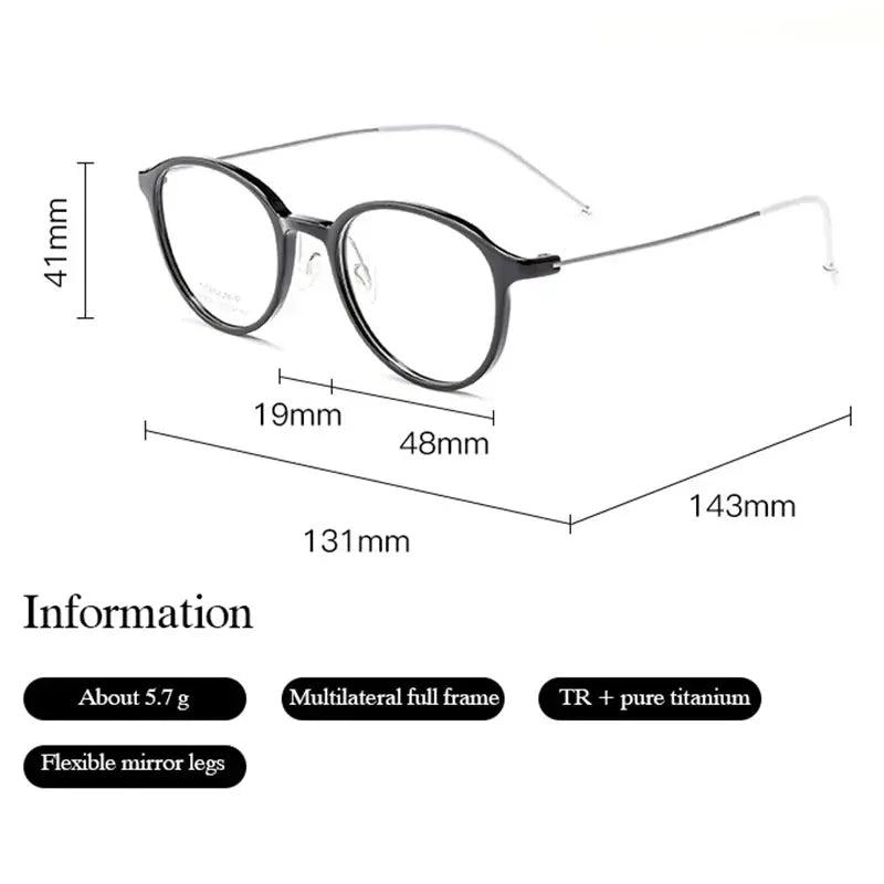 Women's Round Full Rim Titanium Prescription Glasses 58204 — view 2 | Rx Spectacle