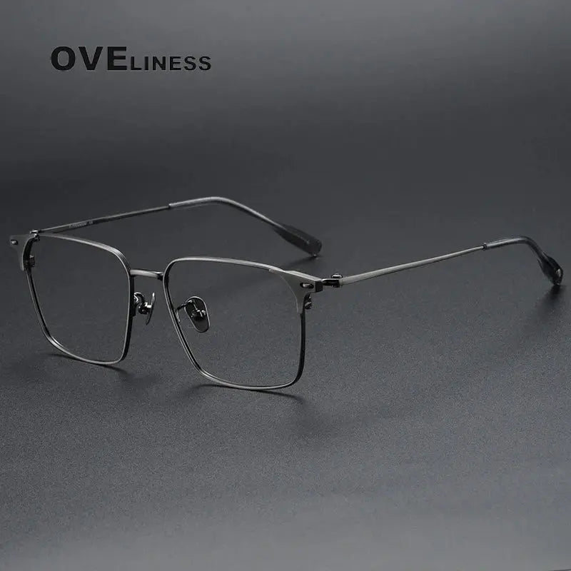 Unisex Square Full Rim Titanium Prescription Glasses 381006 — view 6 | Rx Spectacle