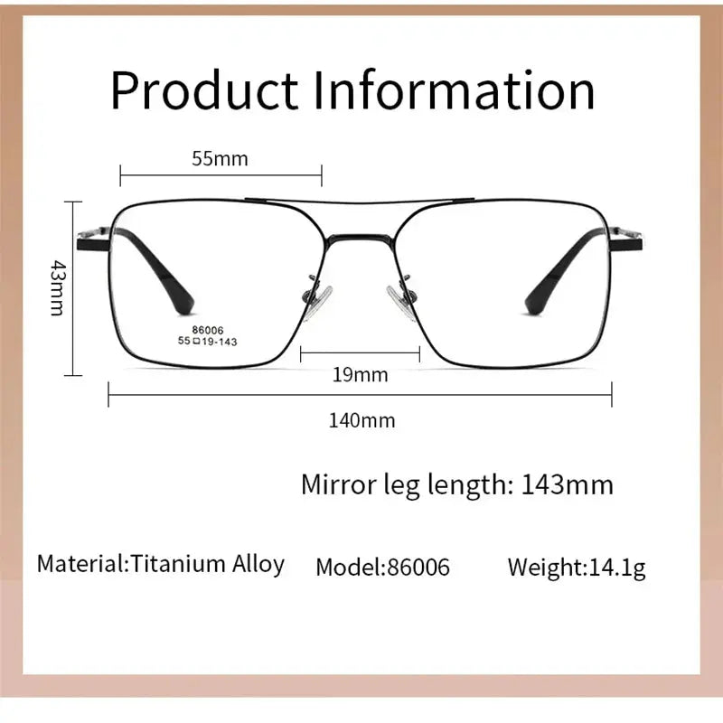 Men's Square Full Rim Double Bridge Clip-On Prescription Glasses — view 2 | Rx Spectacle