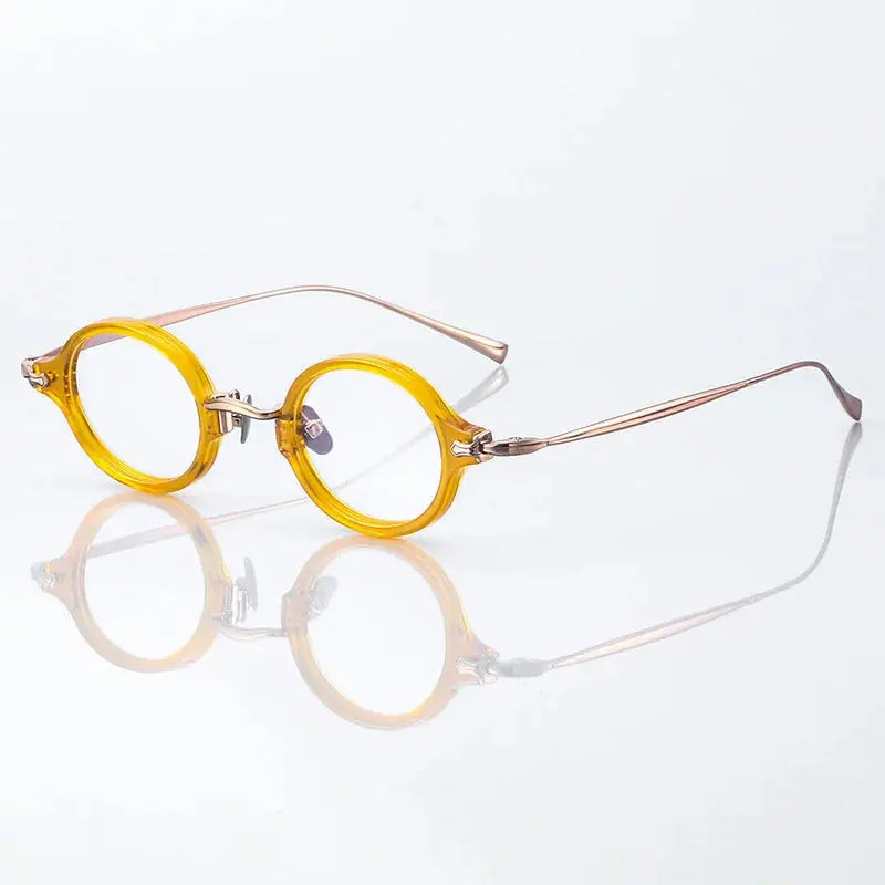 Unisex Oval Full Rim Titanium Prescription Glasses 396181 — view 4 | Rx Spectacle