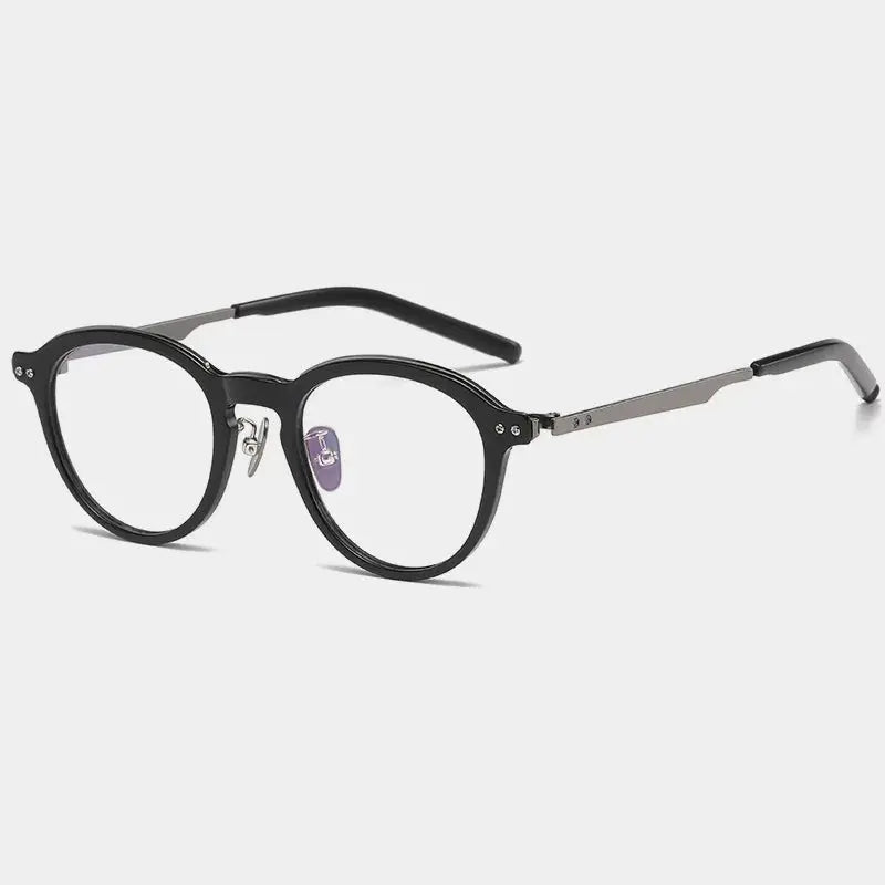 Unisex Round Full Rim Titanium Prescription Glasses 94113 — view 7 | Rx Spectacle