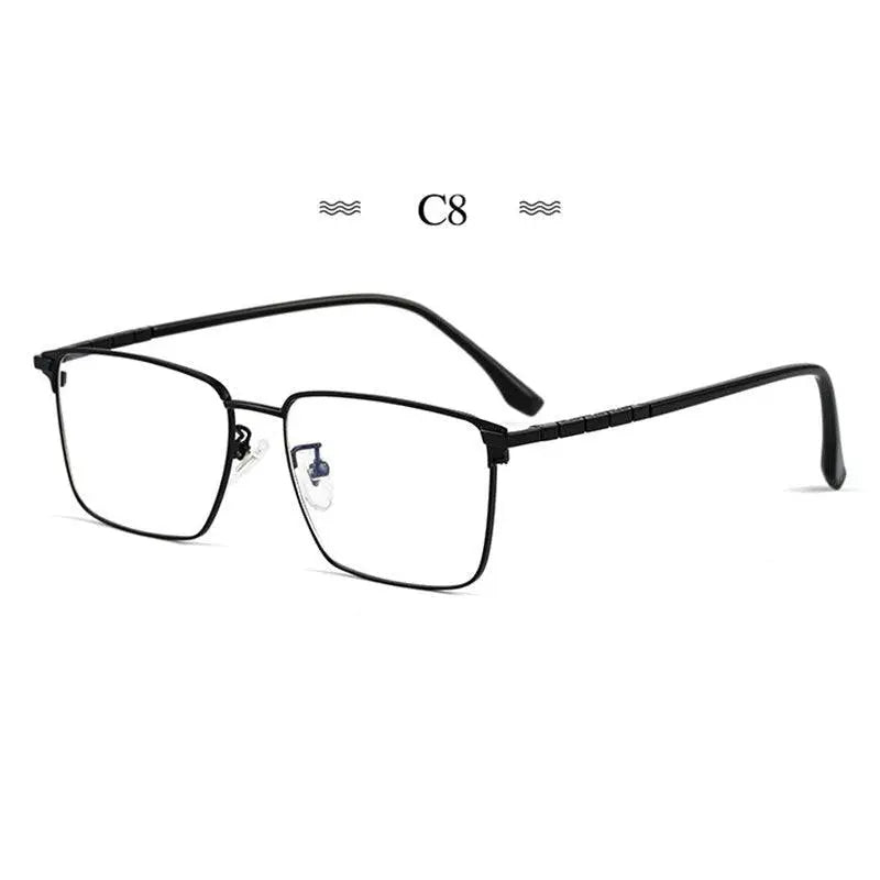 Men's Square Full Rim Titanium Prescription Glasses T8631t — view 4 | Rx Spectacle