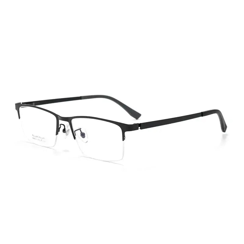 Men's Square Semi-Rimless Alloy Prescription Glasses 636809 — view 4 | Rx Spectacle