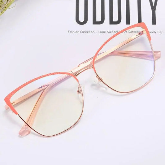 Women's Cat Eye Full Rim Alloy Prescription Glasses 91229 — view 1 | Rx Spectacle