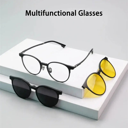 Unisex Round Full Rim TR90 Clip-On Prescription Glasses 9016 — view 1 | Rx Spectacle