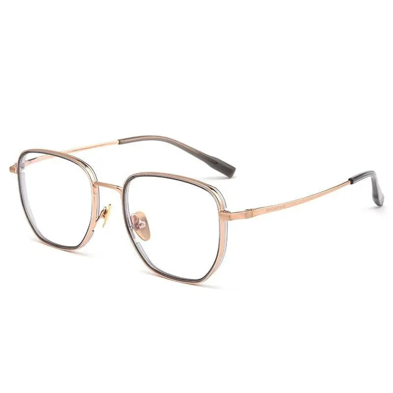 Unisex Square Full Rim Titanium Prescription Glasses Bv7011b — view 8 | Rx Spectacle