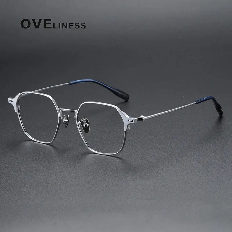 Women's Oval Full Rim Titanium Flat Top Prescription Glasses 301010 — view 5 | Rx Spectacle