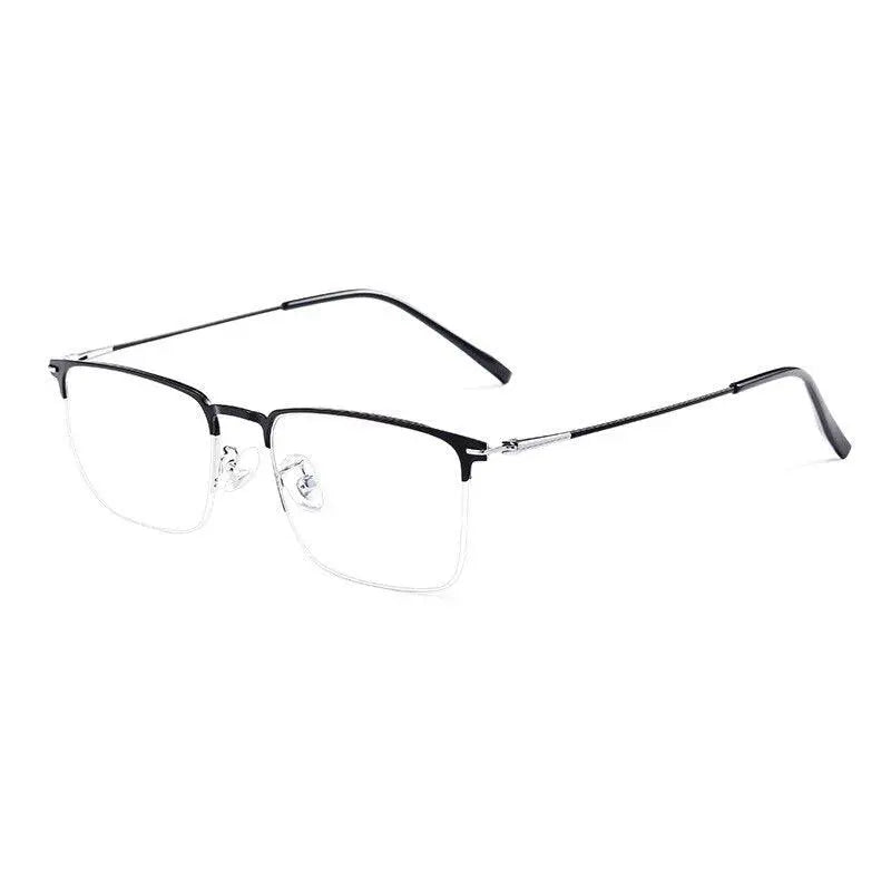 Men's Square Semi-Rimless Alloy Prescription Glasses 0608 — view 4 | Rx Spectacle