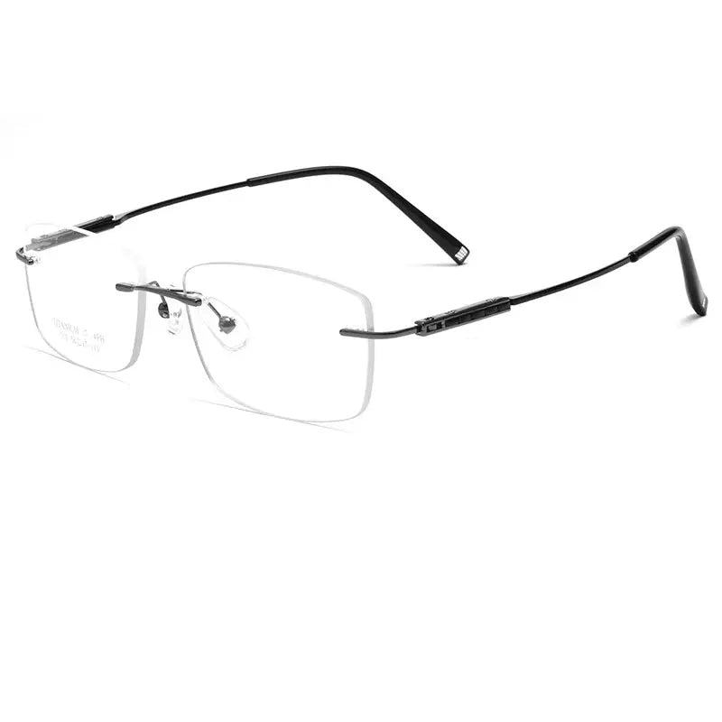 Women's Square Rimless Titanium Prescription Glasses 56210 — view 5 | Rx Spectacle