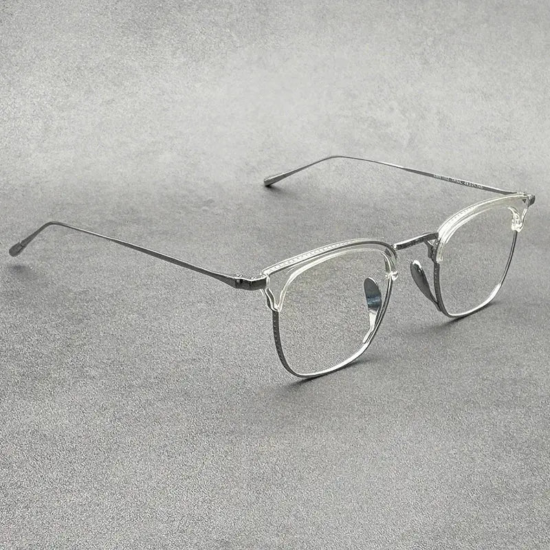 Men's Square Full Rim Titanium Prescription Glasses 41112 — view 4 | Rx Spectacle