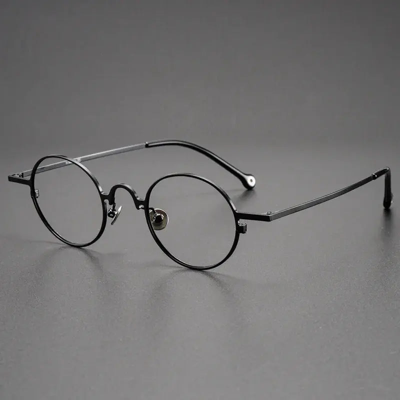 Unisex Round Full Rim Titanium Prescription Glasses K2480 — view 3 | Rx Spectacle