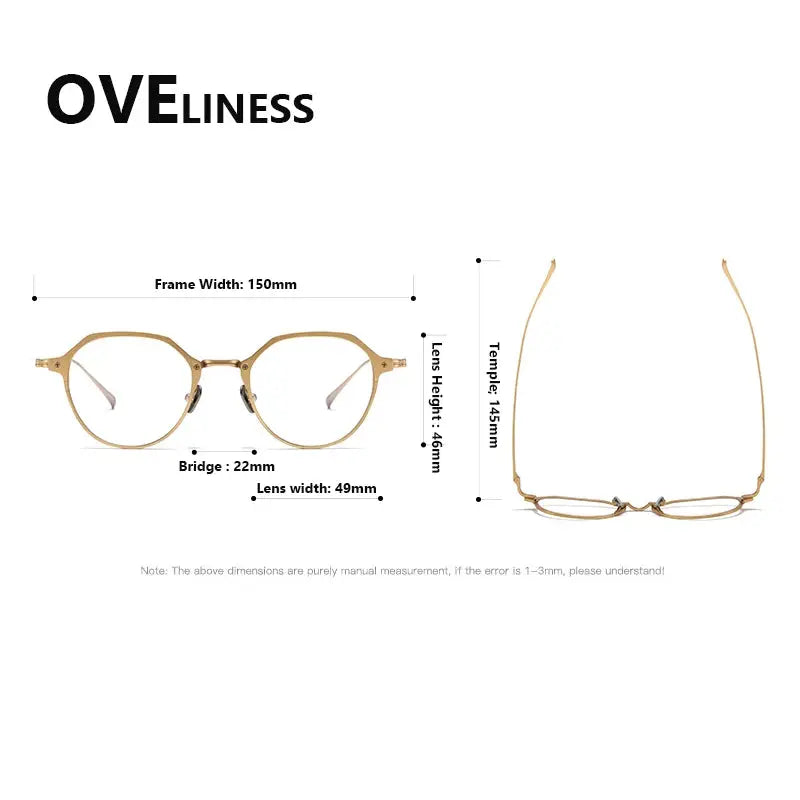 Unisex Polygon Full Rim Titanium Oversized Prescription Glasses 642039 — view 2 | Rx Spectacle