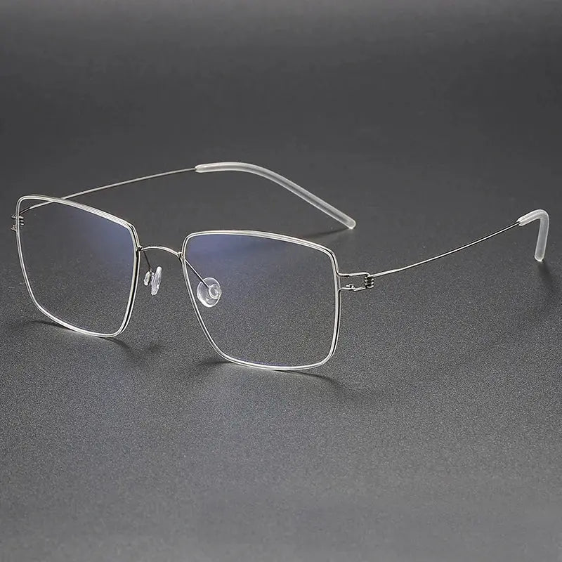 Women's Square Full Rim Titanium Screwless Prescription Glasses 54135 — view 7 | Rx Spectacle