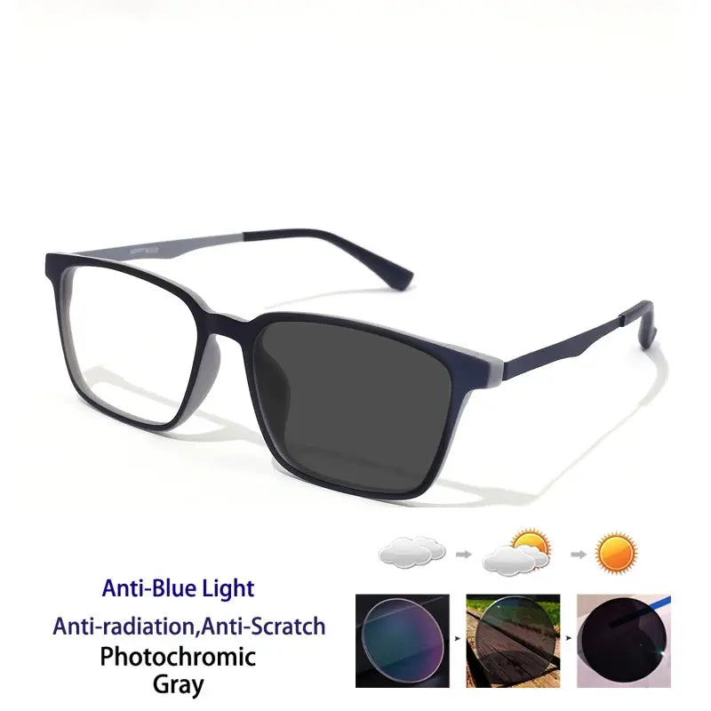 Unisex Square Full Rim Titanium Reading Glasses 722009 — view 3 | Rx Spectacle