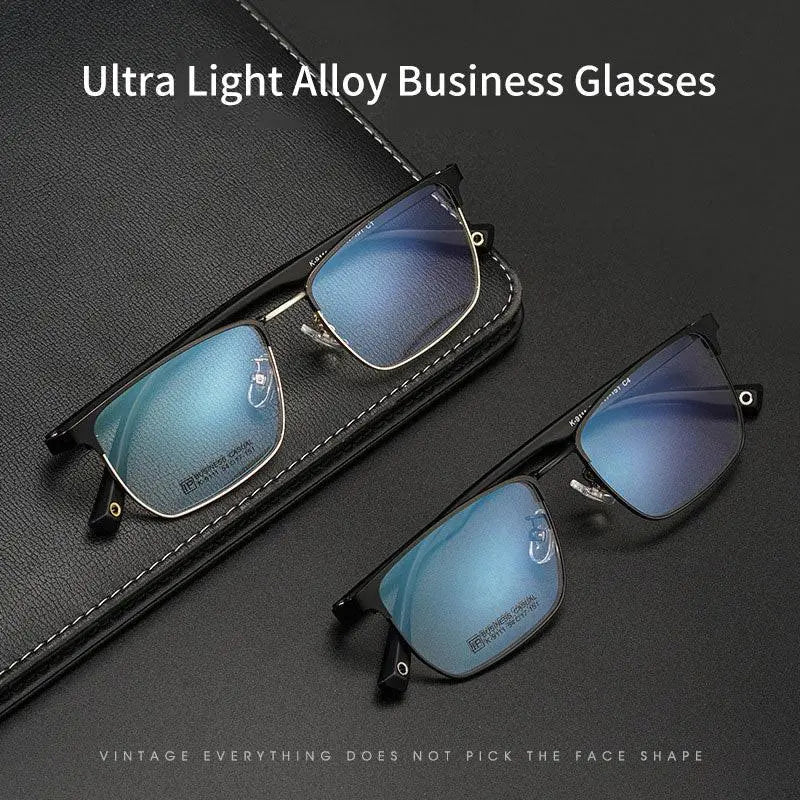 Men's Square Full Rim Titanium Prescription Glasses K9111 — view 6 | Rx Spectacle