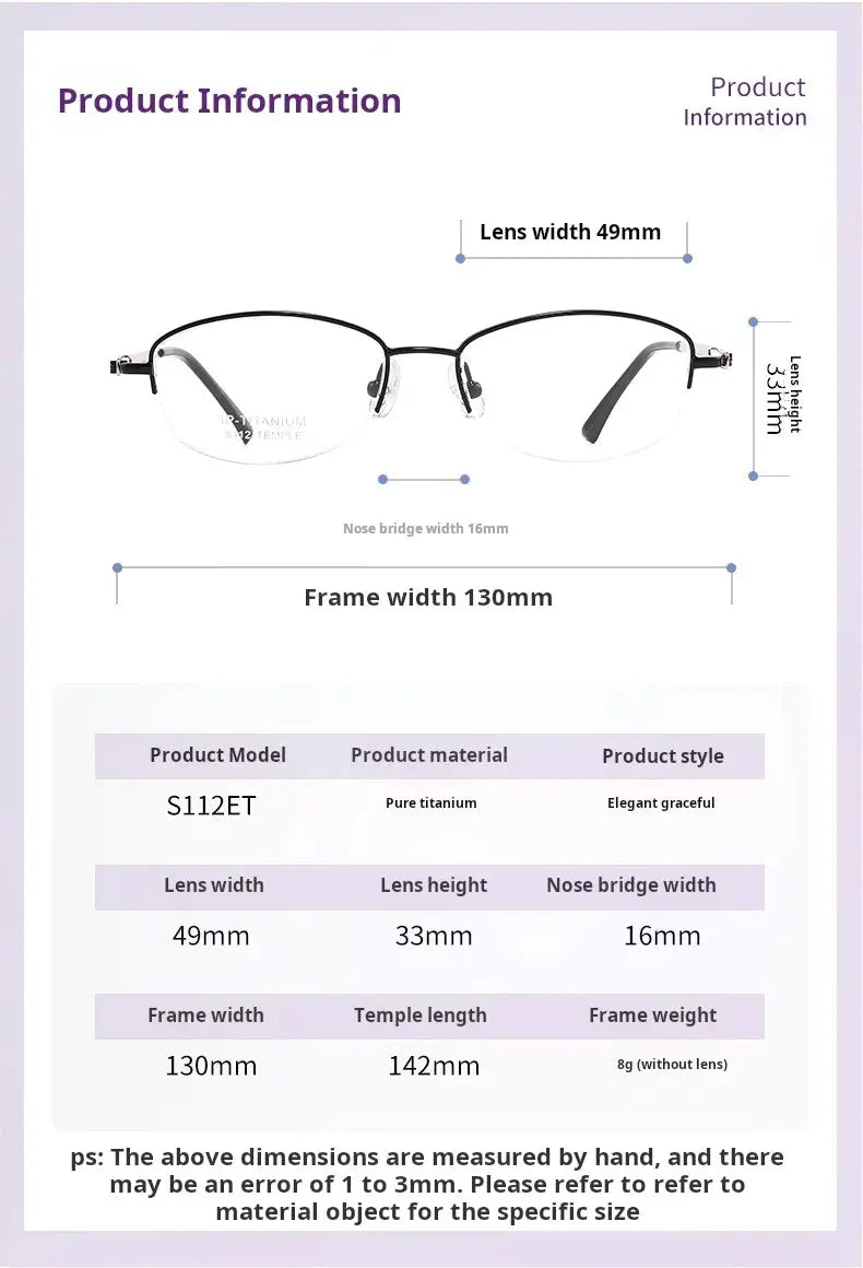 Women's Oval Semi-Rimless Titanium Prescription Glasses 74112E — view 2 | Rx Spectacle