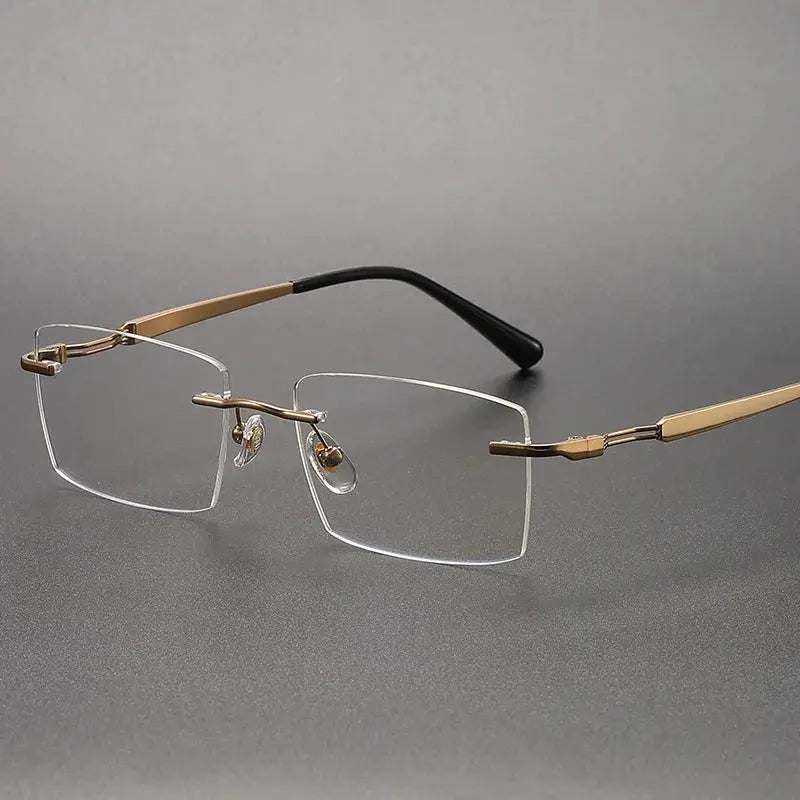 Women's Square Rimless Titanium Prescription Glasses 233302 — view 4 | Rx Spectacle