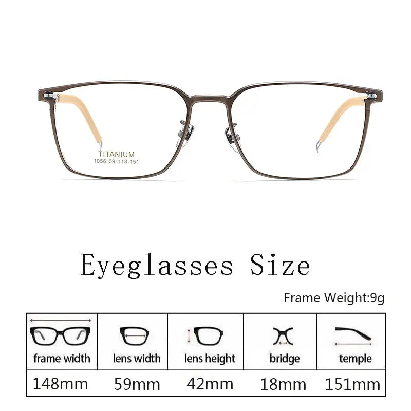 Men's Rectangular Full Rim Titanium Prescription Glasses 105600 — view 2 | Rx Spectacle