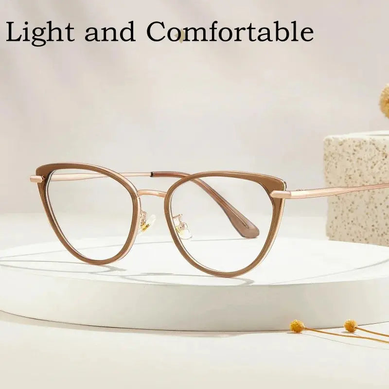 Women's Cat Eye Full Rim TR90 Prescription Glasses Y1911 — view 2 | Rx Spectacle