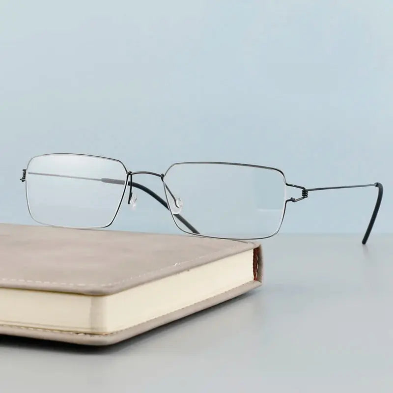 Women's Square Full Rim Titanium Screwless Prescription Glasses 634137 — view 6 | Rx Spectacle