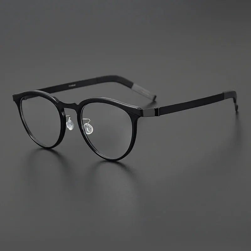 Unisex Round Full Rim Titanium Screwless Prescription Glasses 339903 — view 4 | Rx Spectacle