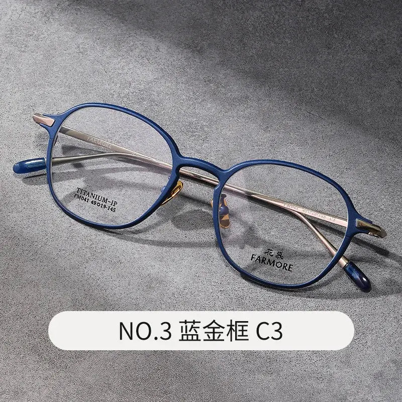 Unisex Oval Full Rim Titanium Prescription Glasses 69041 — view 7 | Rx Spectacle