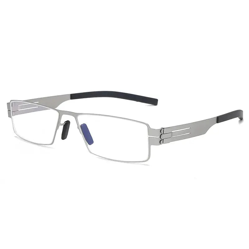Unisex Square Full Rim Stainless Steel Prescription Glasses Ib005 — view 9 | Rx Spectacle