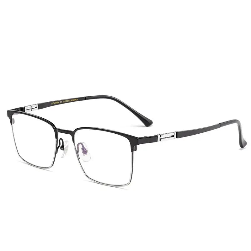 Unisex Square Full Rim Titanium Prescription Glasses 70239 — view 3 | Rx Spectacle