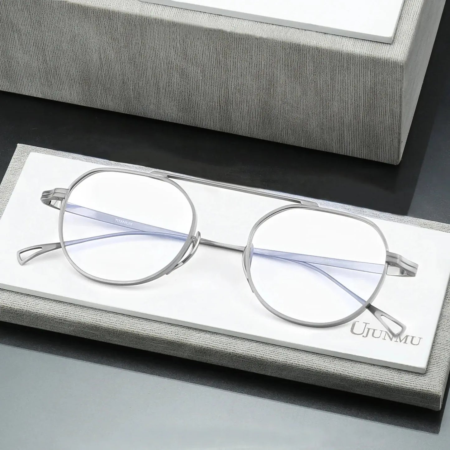 Unisex Polygon Full Rim Titanium Prescription Glasses 49503 — view 1 | Rx Spectacle
