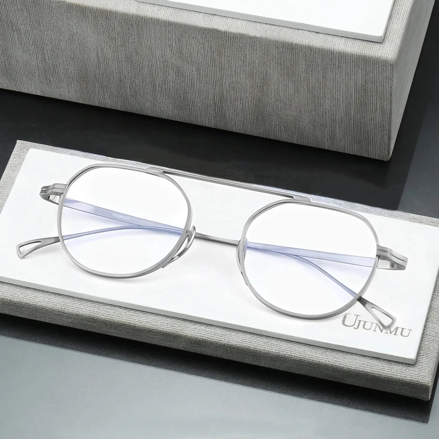 Unisex Polygon Full Rim Titanium Prescription Glasses 49503 — view 1 | Rx Spectacle