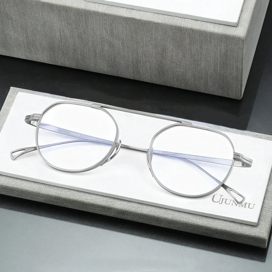 Unisex Polygon Full Rim Titanium Prescription Glasses 49503 — view 1 | Rx Spectacle