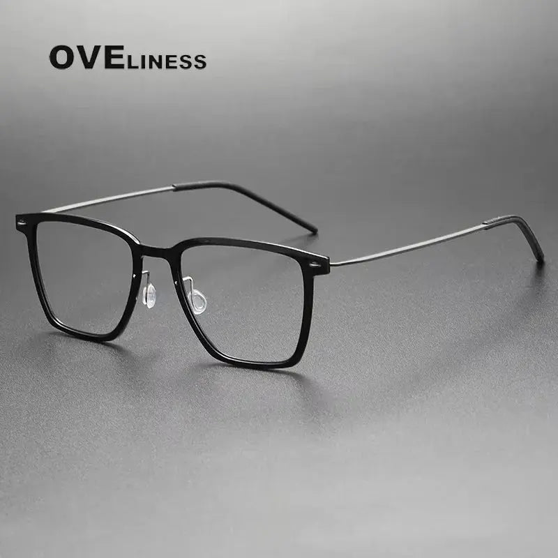 Unisex Square Full Rim Titanium Prescription Glasses 65544 — view 7 | Rx Spectacle