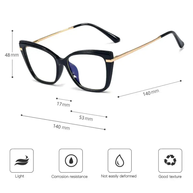 Women's Cat Eye Full Rim TR90 Prescription Glasses 95763 — view 2 | Rx Spectacle