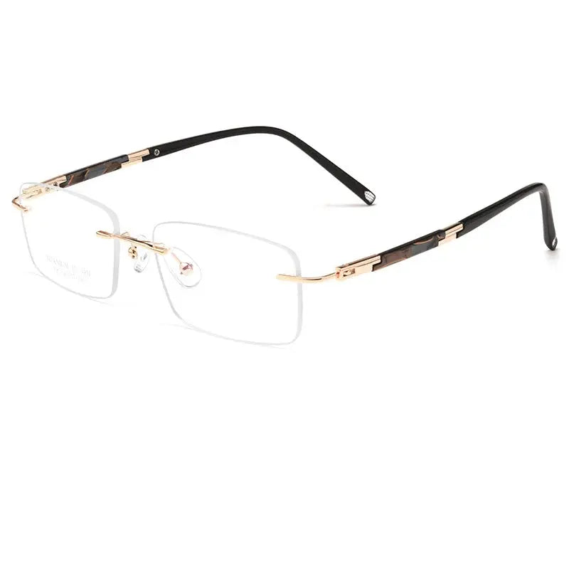 Women's Polygon Rimless Titanium Prescription Glasses 396119 — view 7 | Rx Spectacle