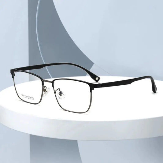 Men's Rectangular Full Rim Alloy Prescription Glasses 911100 — view 1 | Rx Spectacle