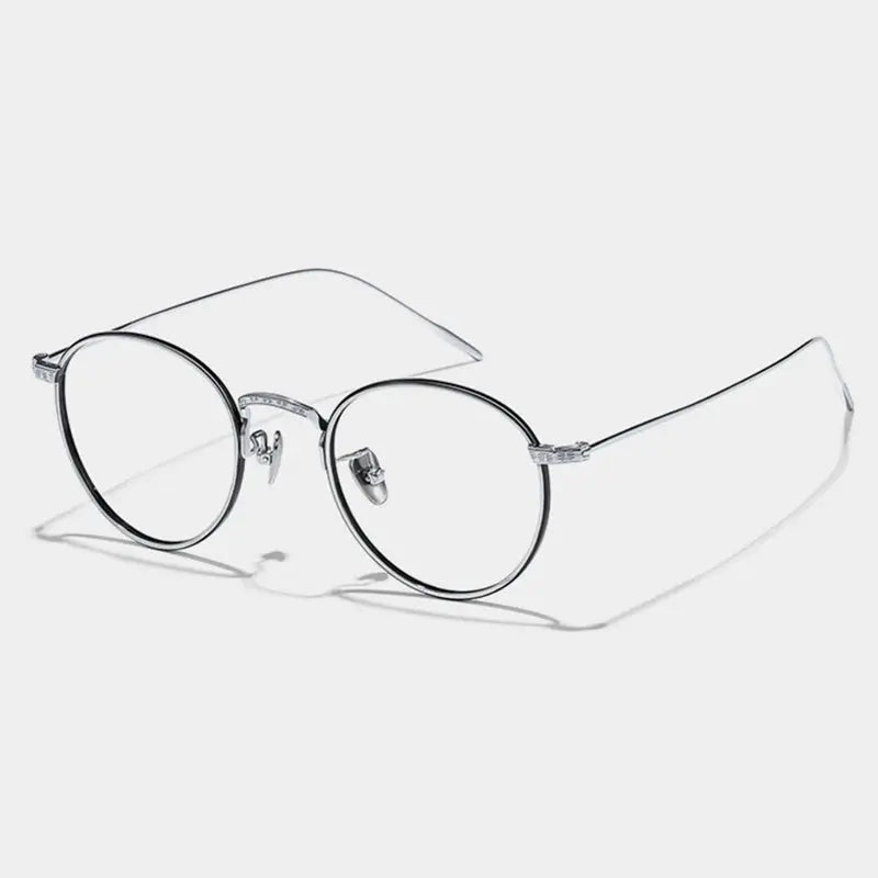 Women's Oval Full Rim Titanium Prescription Glasses 40717 — view 3 | Rx Spectacle