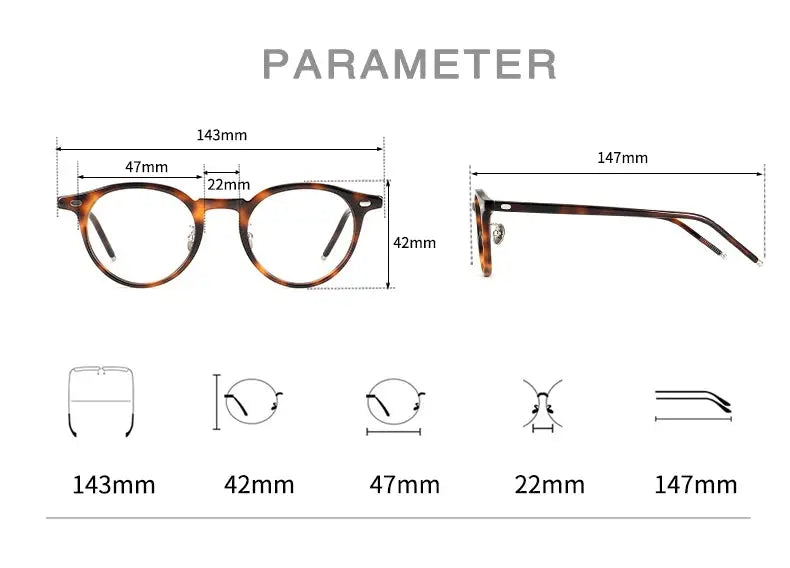 Unisex Round Full Rim Acetate Prescription Glasses 195493 — view 3 | Rx Spectacle