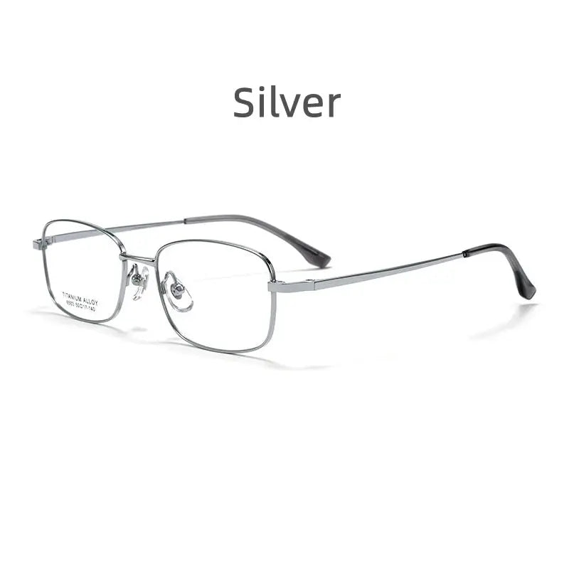 Unisex Square Full Rim Titanium Prescription Glasses 6052 — view 6 | Rx Spectacle