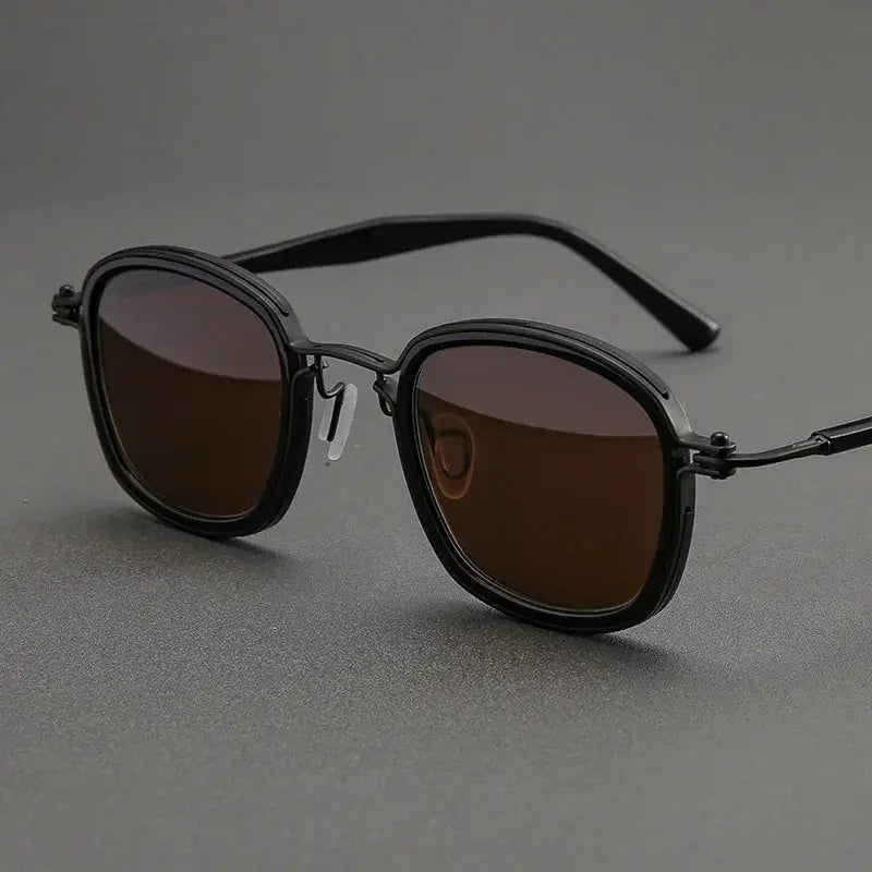 Unisex Square Full Rim Titanium Prescription Glasses 458631 — view 7 | Rx Spectacle