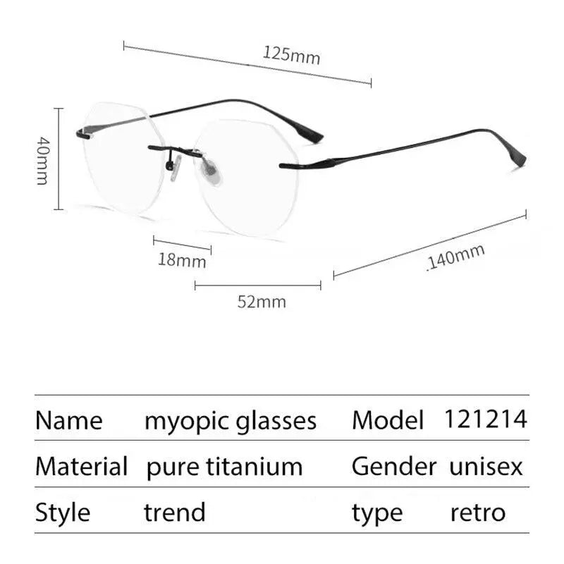 Men's Rimless Titanium Prescription Glasses 121214 — view 9 | Rx Spectacle