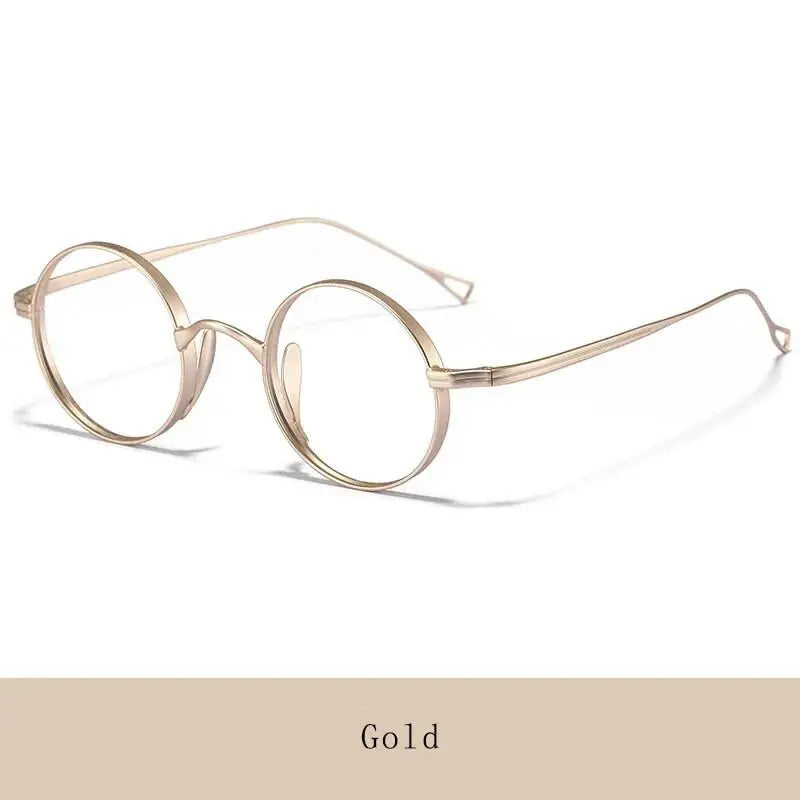Unisex Round Full Rim Titanium Prescription Glasses Ft3001 — view 8 | Rx Spectacle
