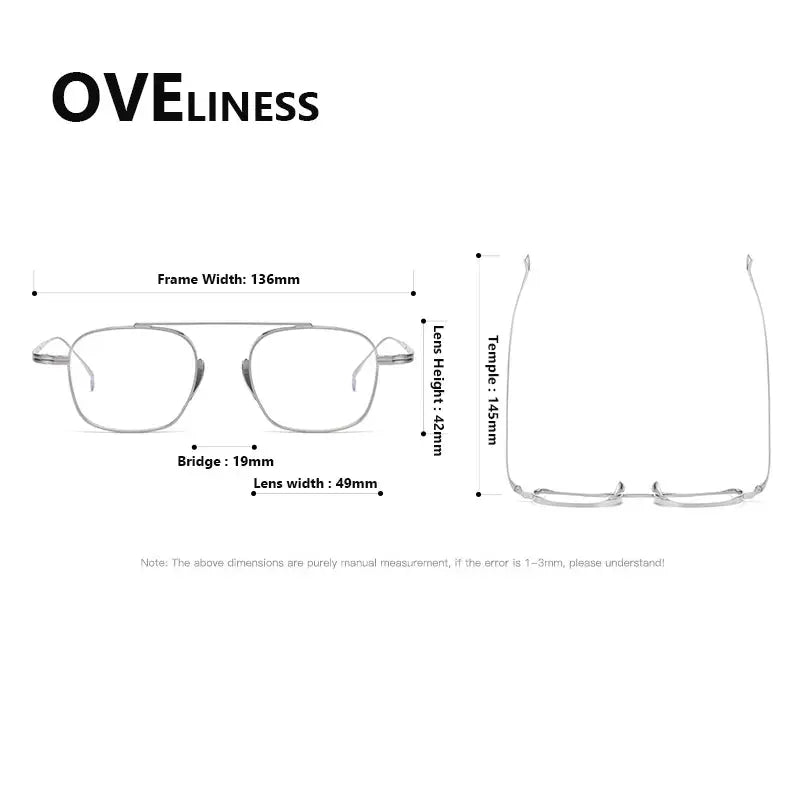 Women's Square Full Rim Titanium Prescription Glasses 89501 — view 2 | Rx Spectacle