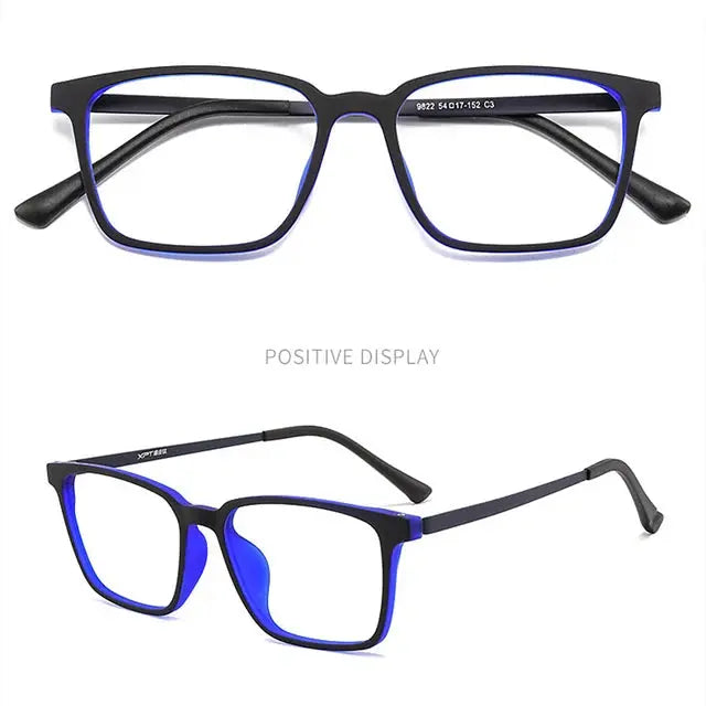 Unisex Square Full Rim Titanium Reading Glasses 8922 — view 8 | Rx Spectacle
